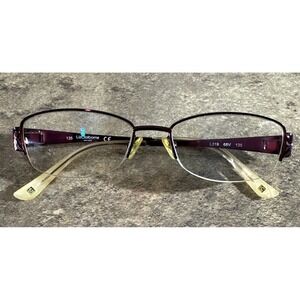 Liz Claiborne NY L319-68V Purple Half Rim Flex Eyeglasses Frame 53-17-135-31 G10